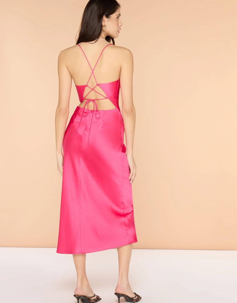 Riviera Midi Dress in Cerise