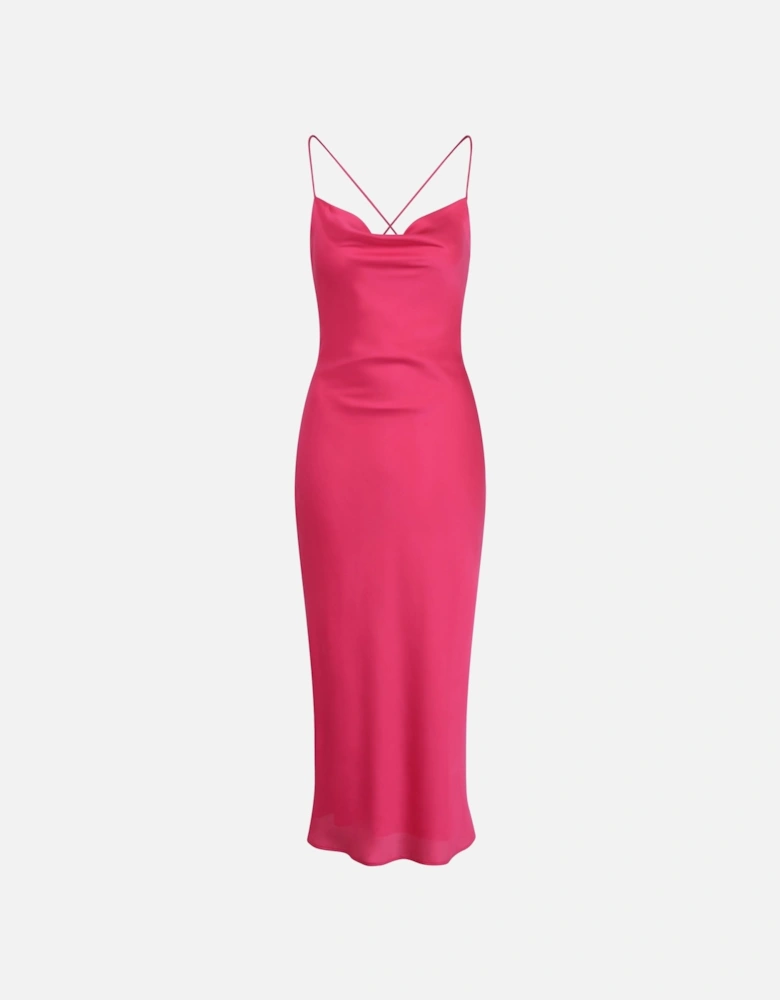 Riviera Midi Dress in Cerise