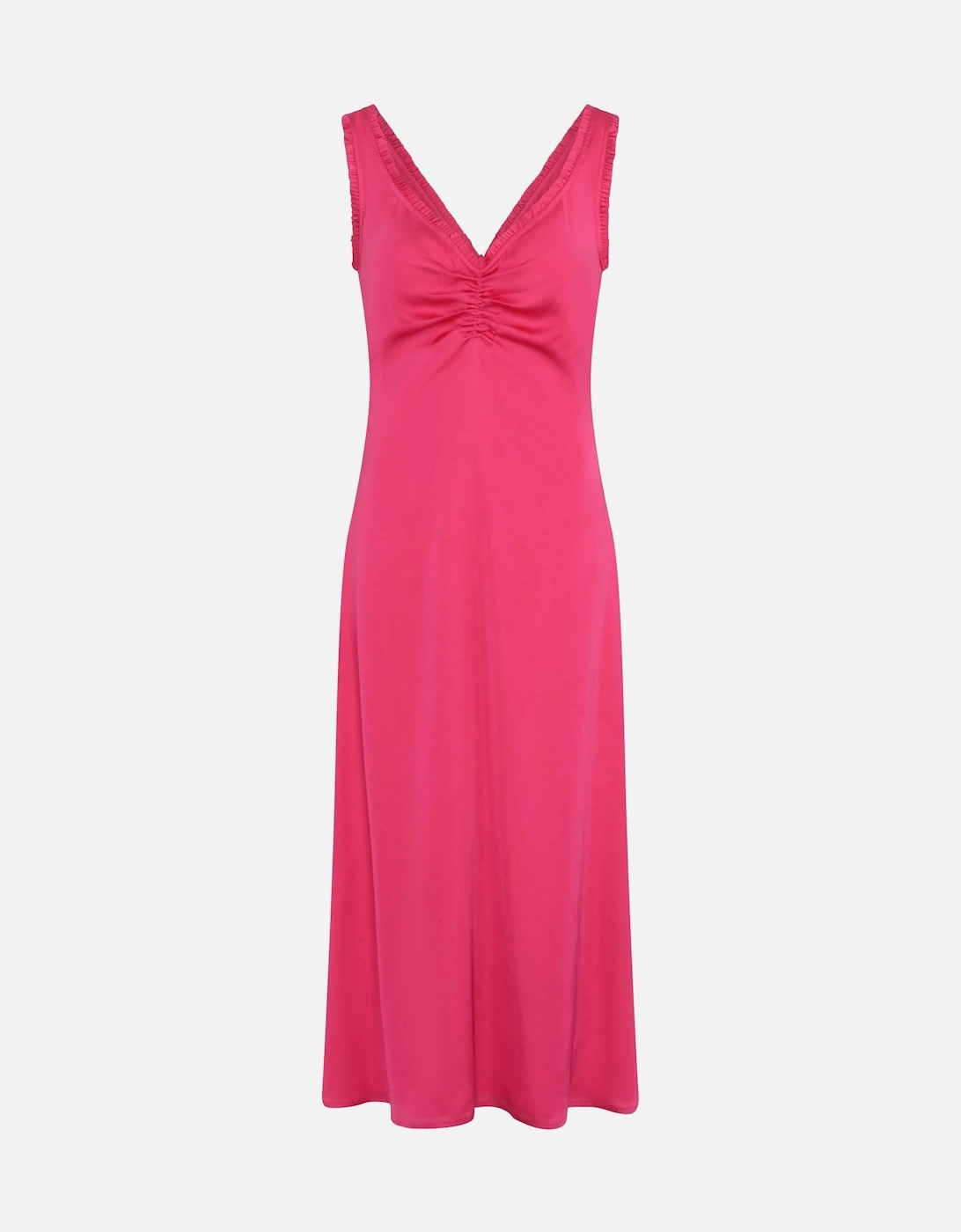 Polly Frill Dress in Magenta