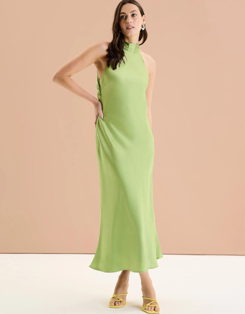 Seychelles Drape Back Detail Dress in Sage