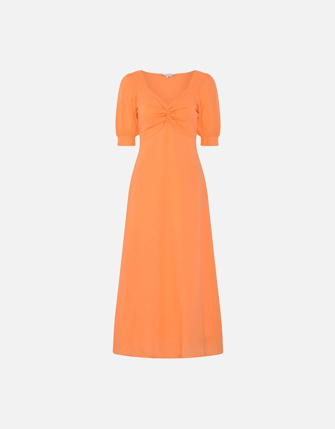 Bluebell Floral Knot Front Dress in Orange