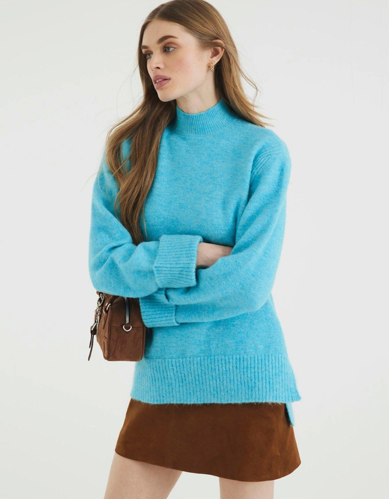 Side Split Jumper - Turquoise - Blue