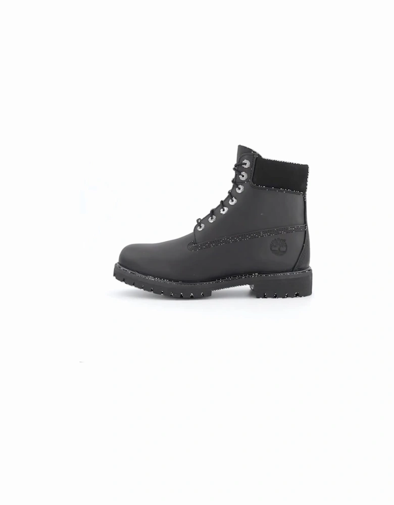 Premium 6 Inch Waterproof Leather Lace Up Boots - Black