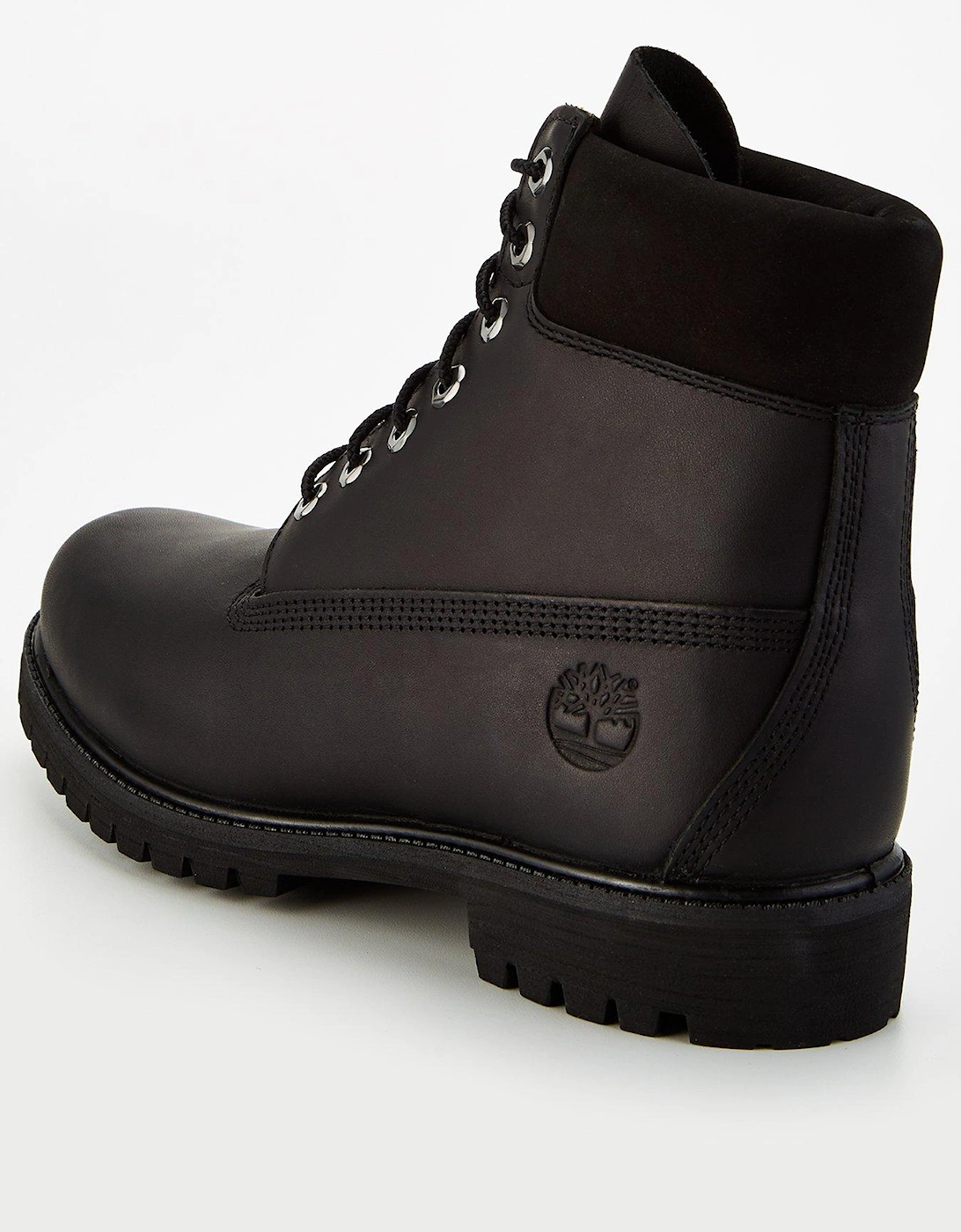 Premium 6 Inch Waterproof Leather Lace Up Boots - Black
