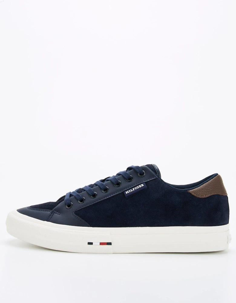 Vulcanised Low Suede Shoes - Navy