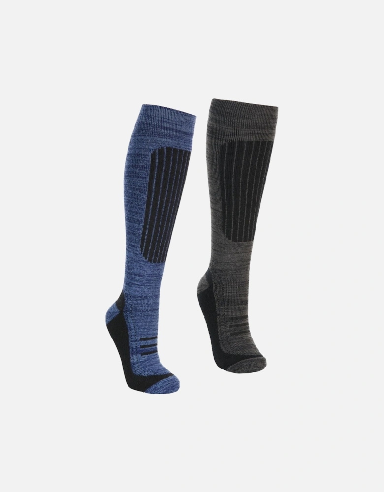 Adults Langdon II 2 Pack Ski Tube Socks - Black/Blue