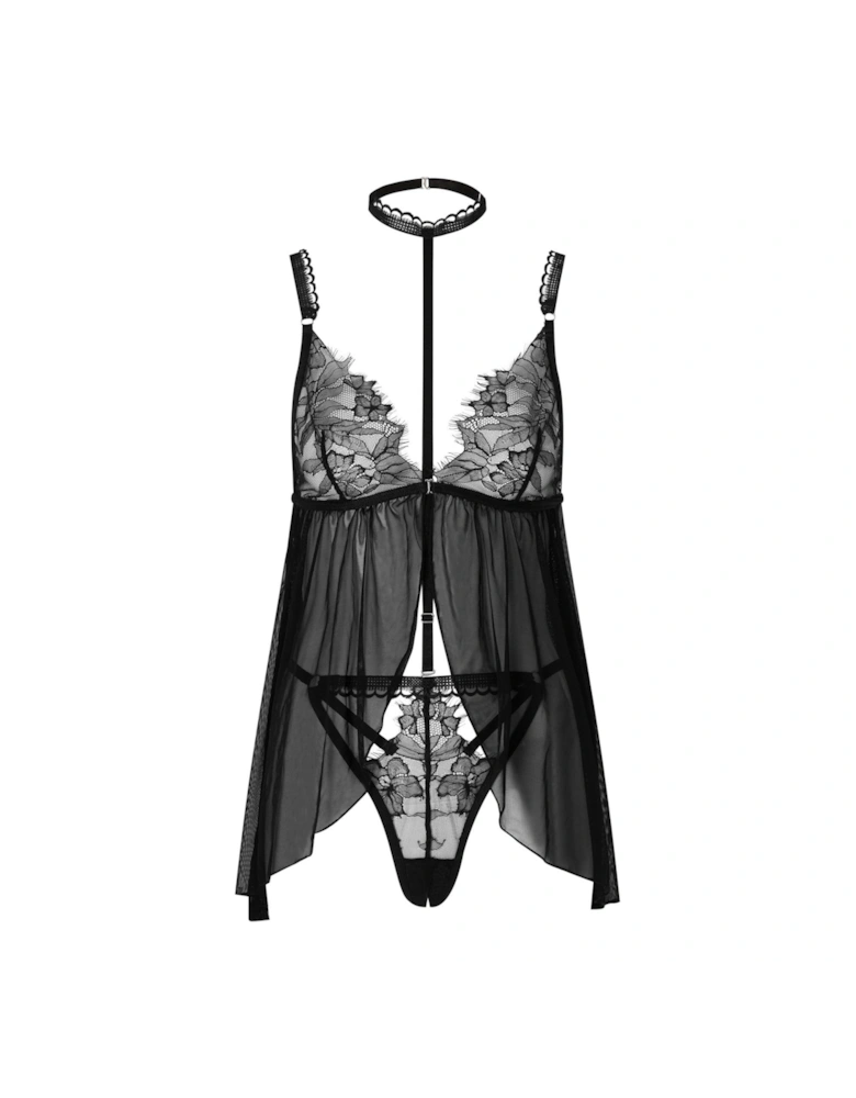 Loveable Touch Crotchless Babydoll - Black