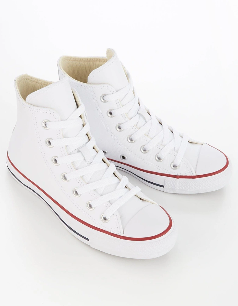 Leather Hi Top Trainers - White