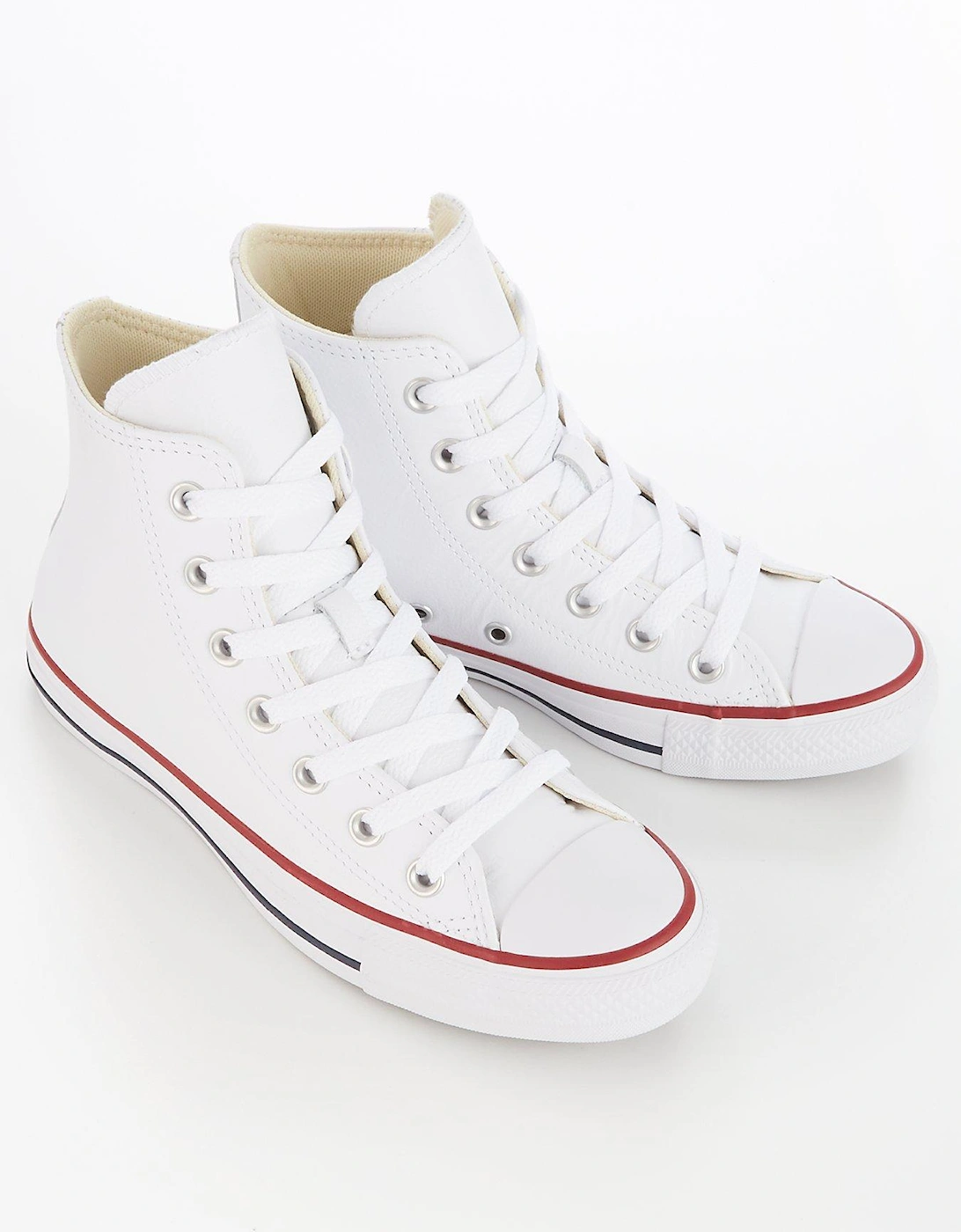 Leather Hi Top Trainers - White