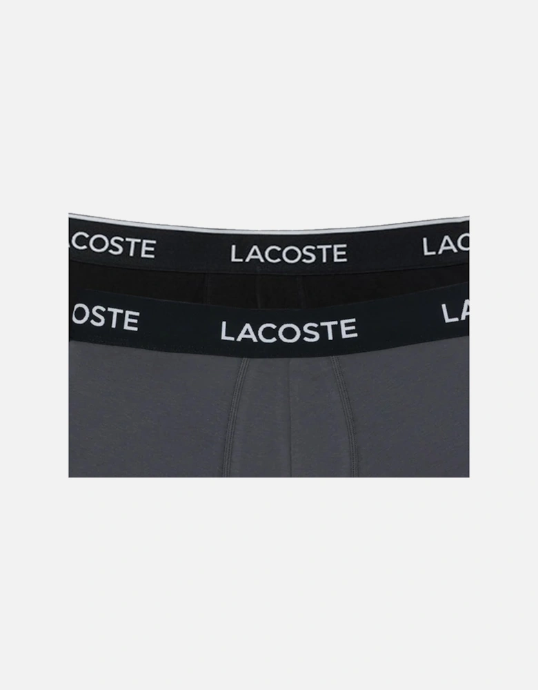 2 Pack Cotton Stretch Logo Trunks Black/Dark Grey