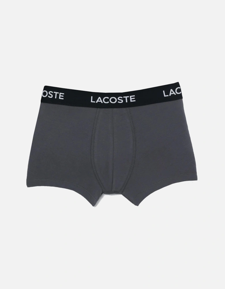 2 Pack Cotton Stretch Logo Trunks Black/Dark Grey