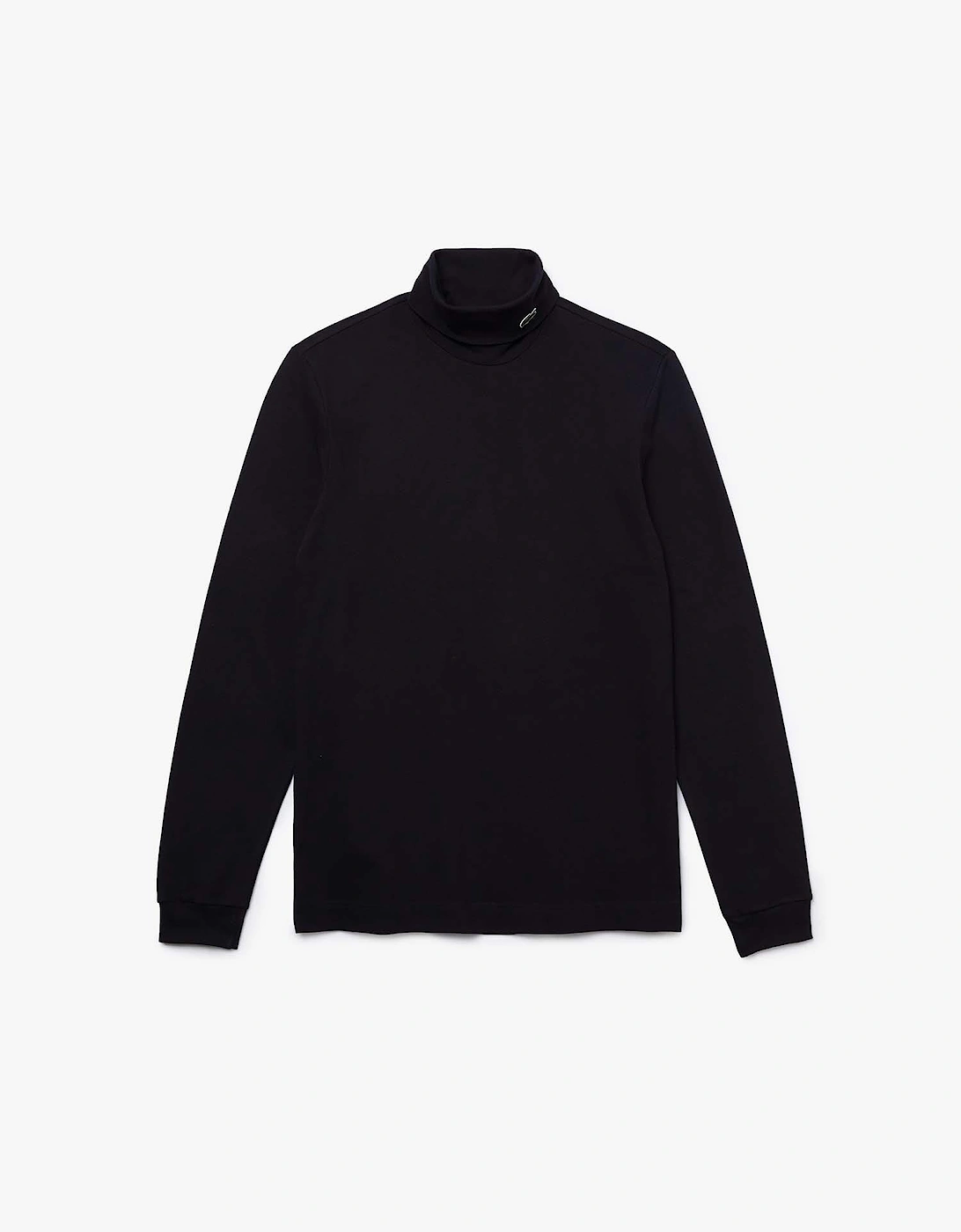 Long Sleeved Piqué Roll Neck T-Shirt