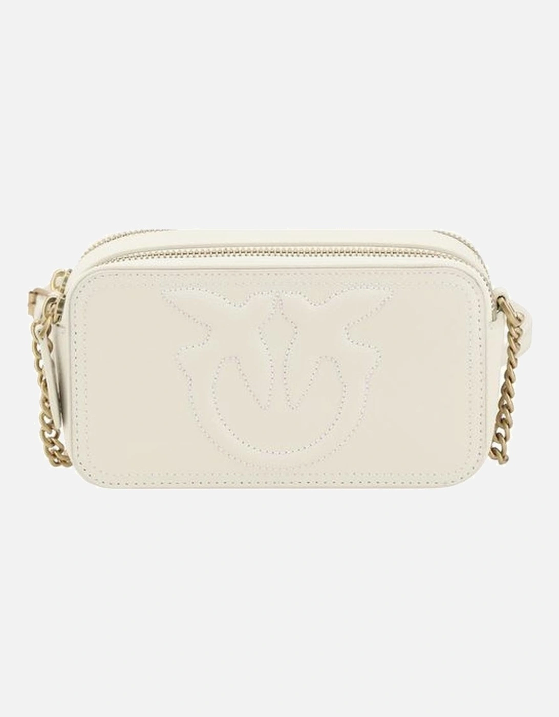 Leather Shoulder Bag with Chain Strap Women - White, 5 of 4