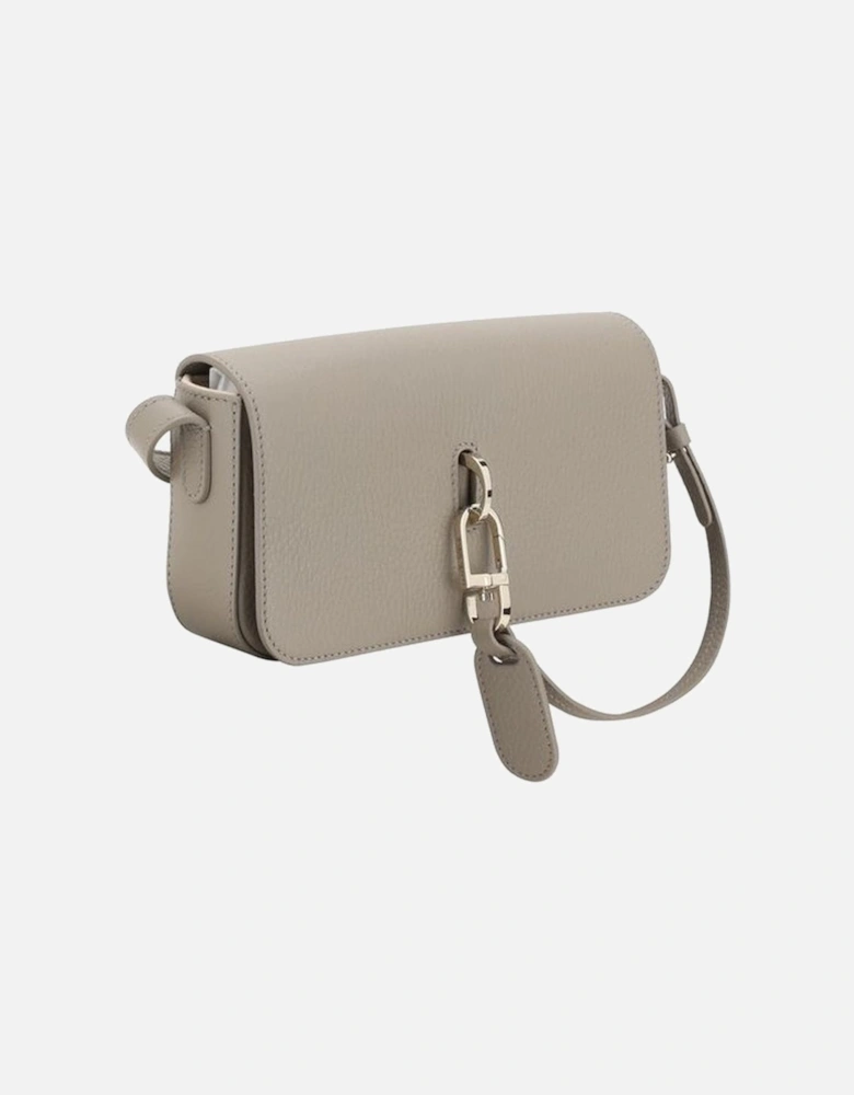 Leather Shoulder Bag with Adjustable Strap Women - Gray