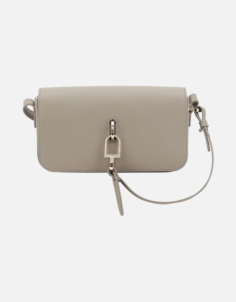 Leather Shoulder Bag with Adjustable Strap Women - Gray