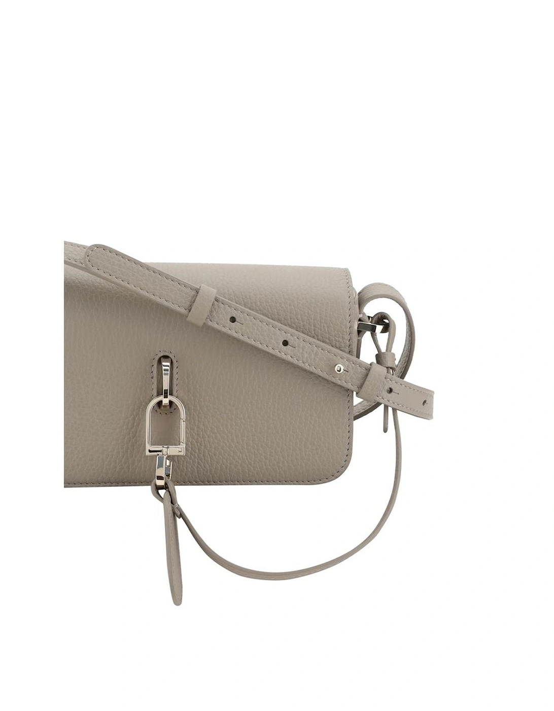 Leather Shoulder Bag with Adjustable Strap Women - Gray