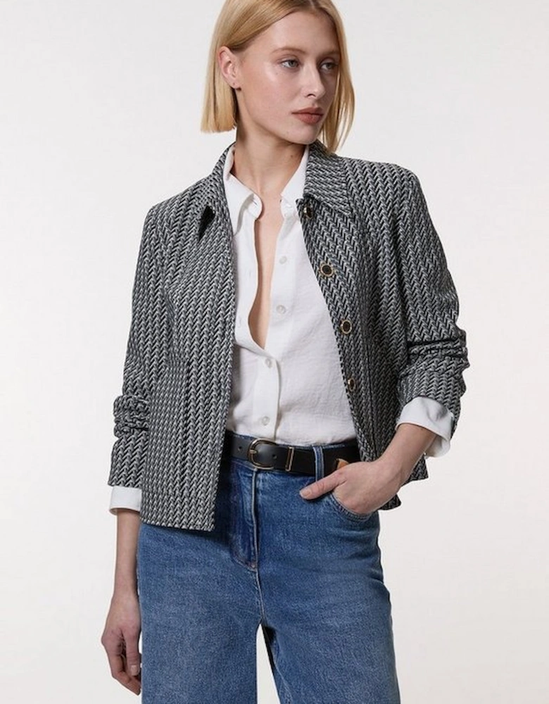 Jacquard Single Breasted Tailored Blazer