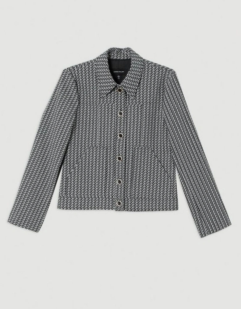 Jacquard Single Breasted Tailored Blazer