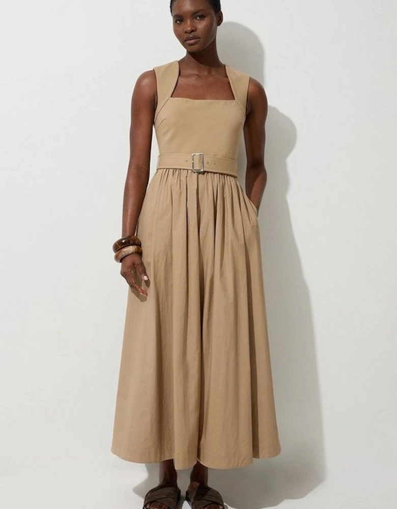 Petite Scoop Neck Jersey Cotton Mix Maxi Dress