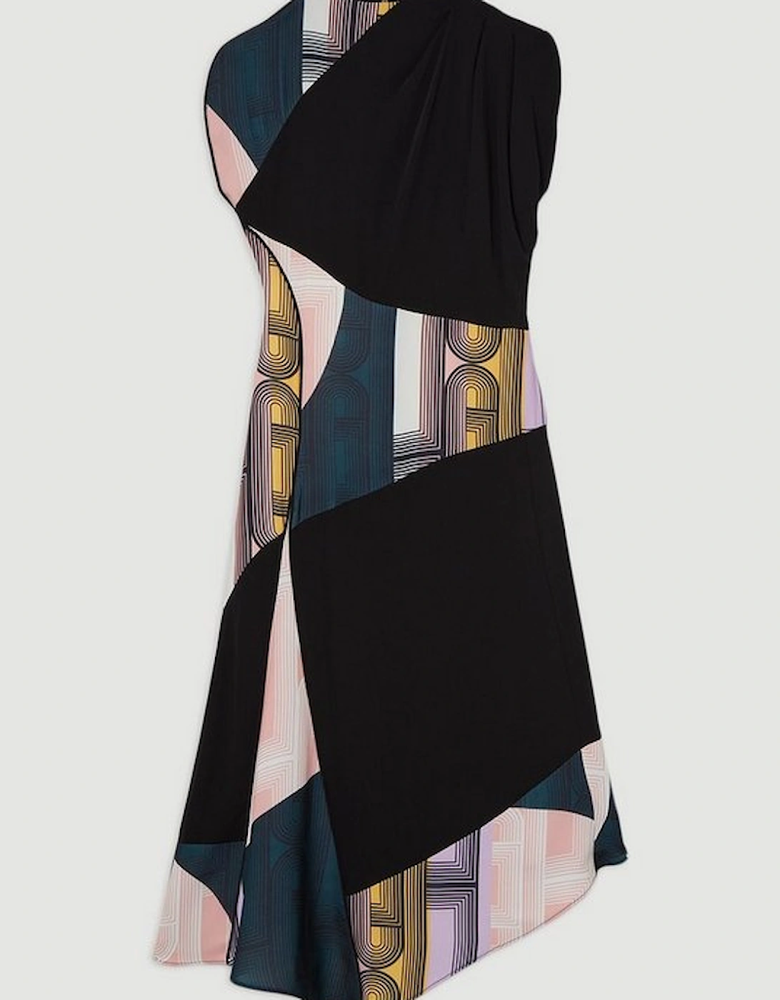 Amelia Graham Soft Tailored Colour Block Printed Midi Dress