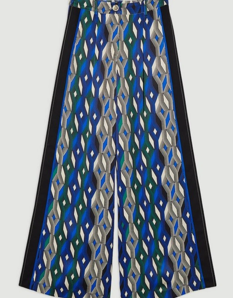 Amelia Graham Printed Viscose Satin Hight Waist Trouser