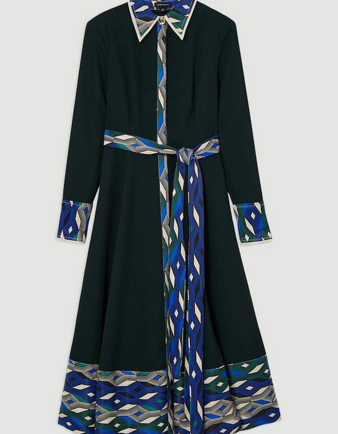 Amelia Graham Printed Twill Border Print Maxi Dress