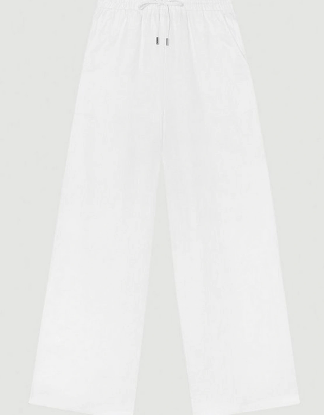 Viscose Linen Tie Waist Woven Trouser