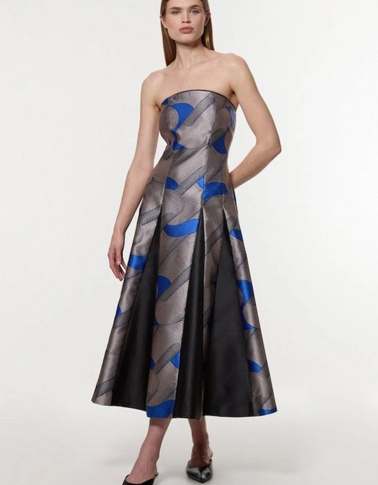 Amelia Graham Printed Tailored Bandeau Prom Dress