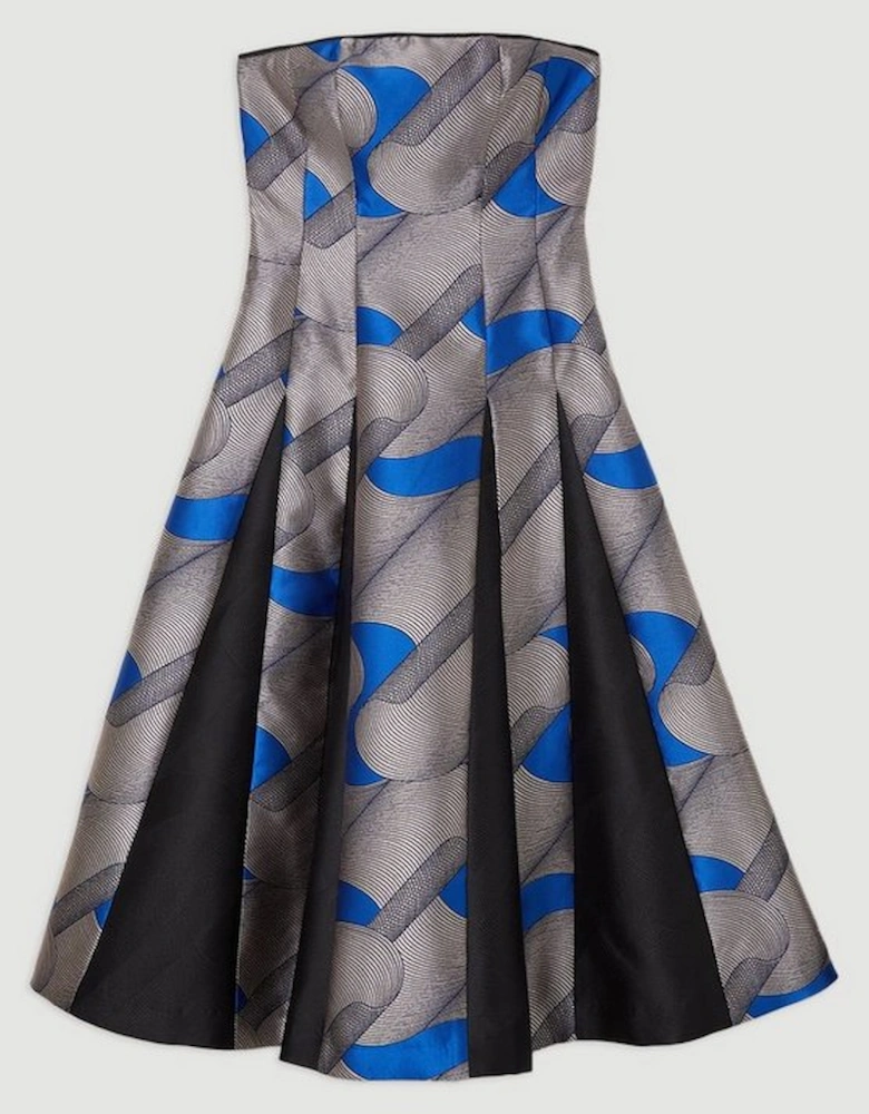 Amelia Graham Printed Tailored Bandeau Prom Dress