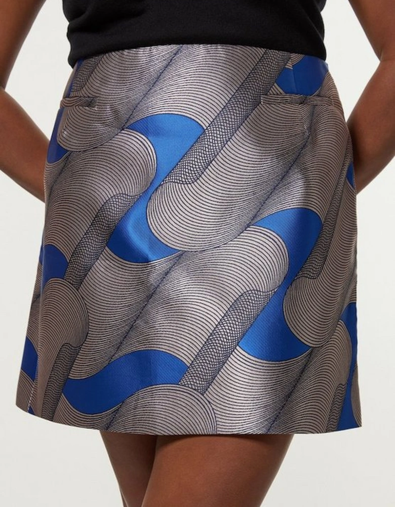 Amelia Graham Plus Size Printed Tailored Mini Skirt