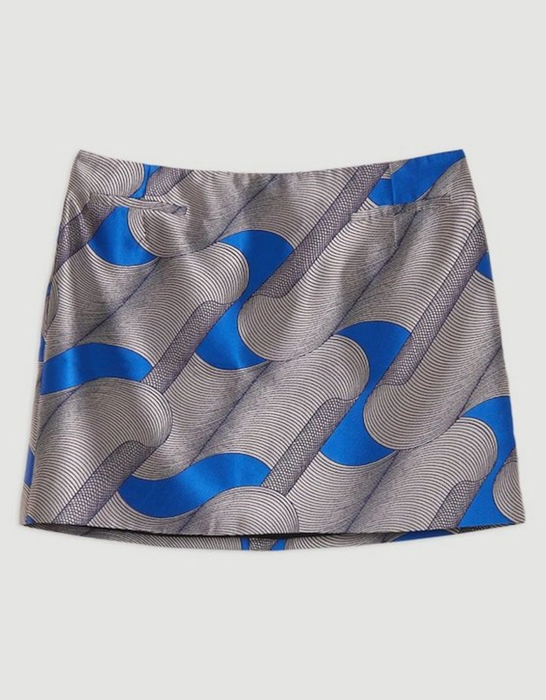 Amelia Graham Plus Size Printed Tailored Mini Skirt