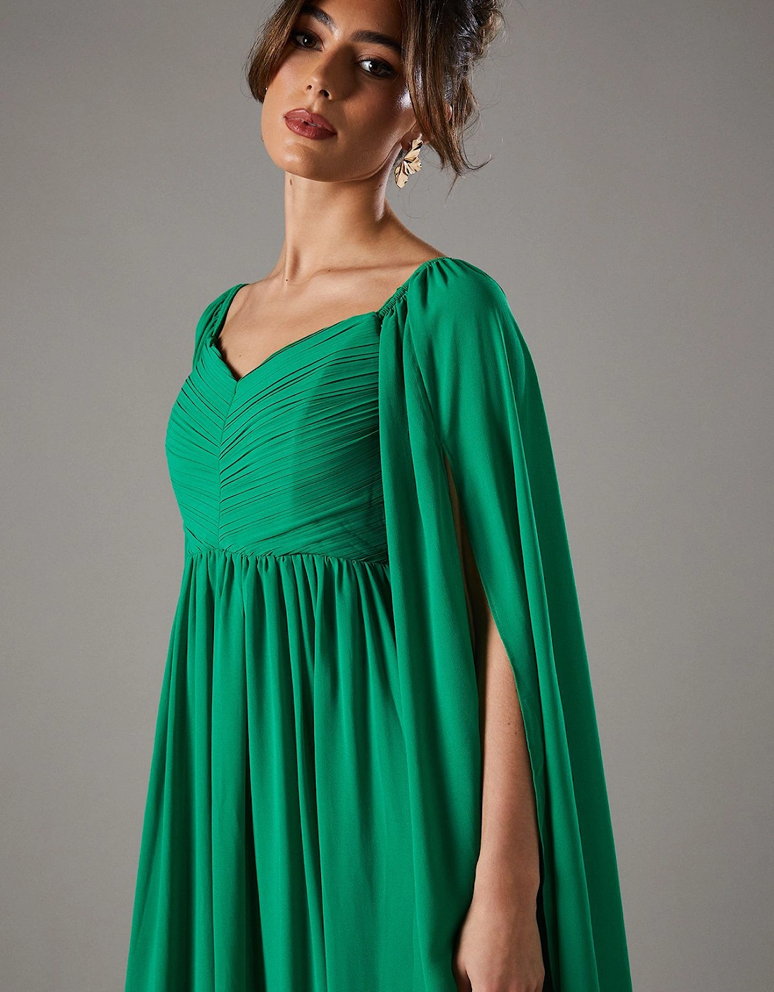 Bardot Maxi Dress With Cape