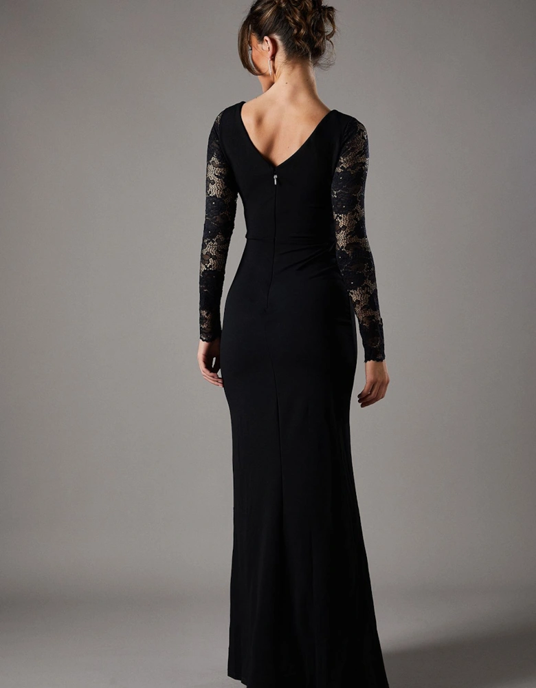 Long Sleeve Maxi Dress With Lace