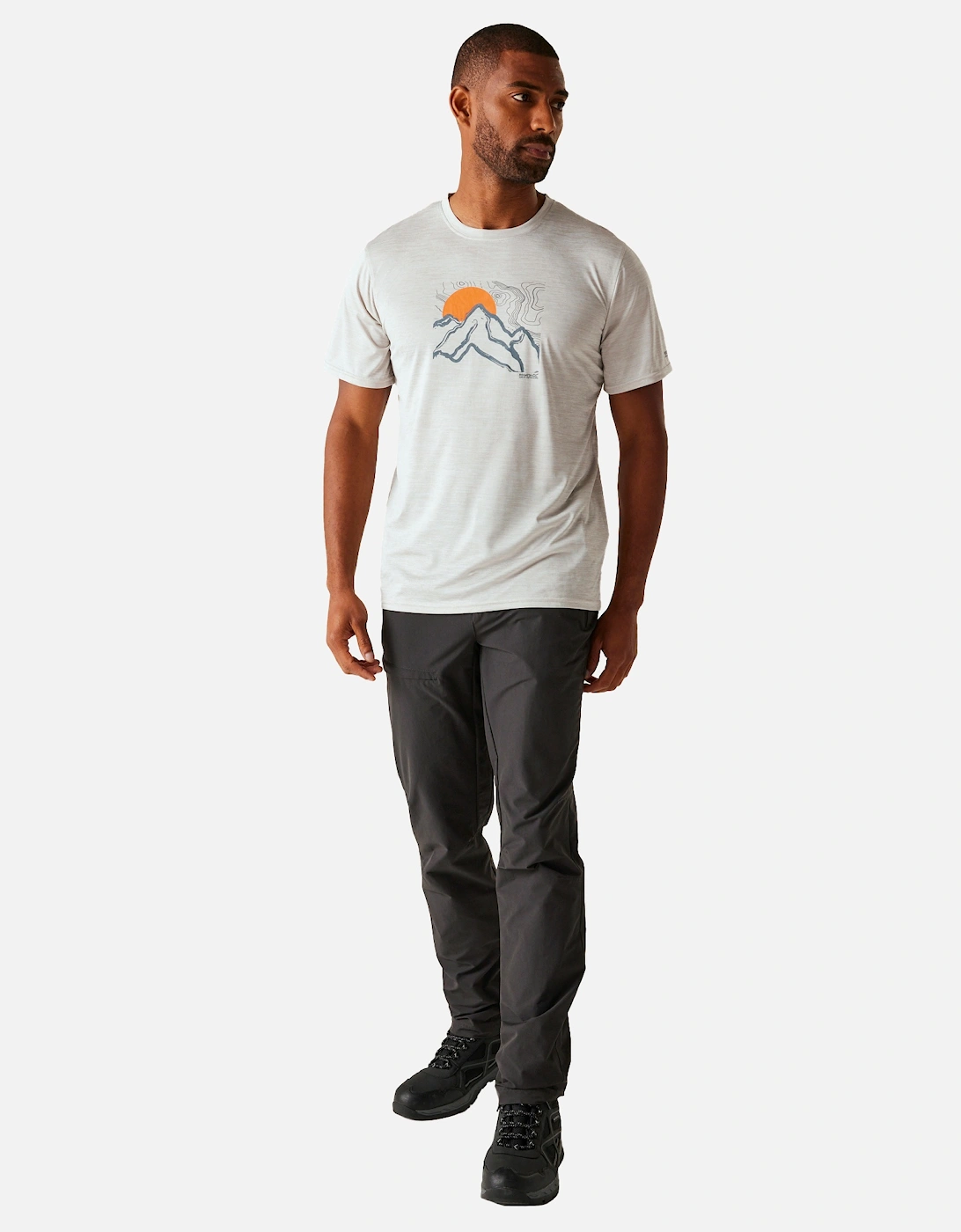 Mens Fingal IX Mountain Scene Marl T-Shirt