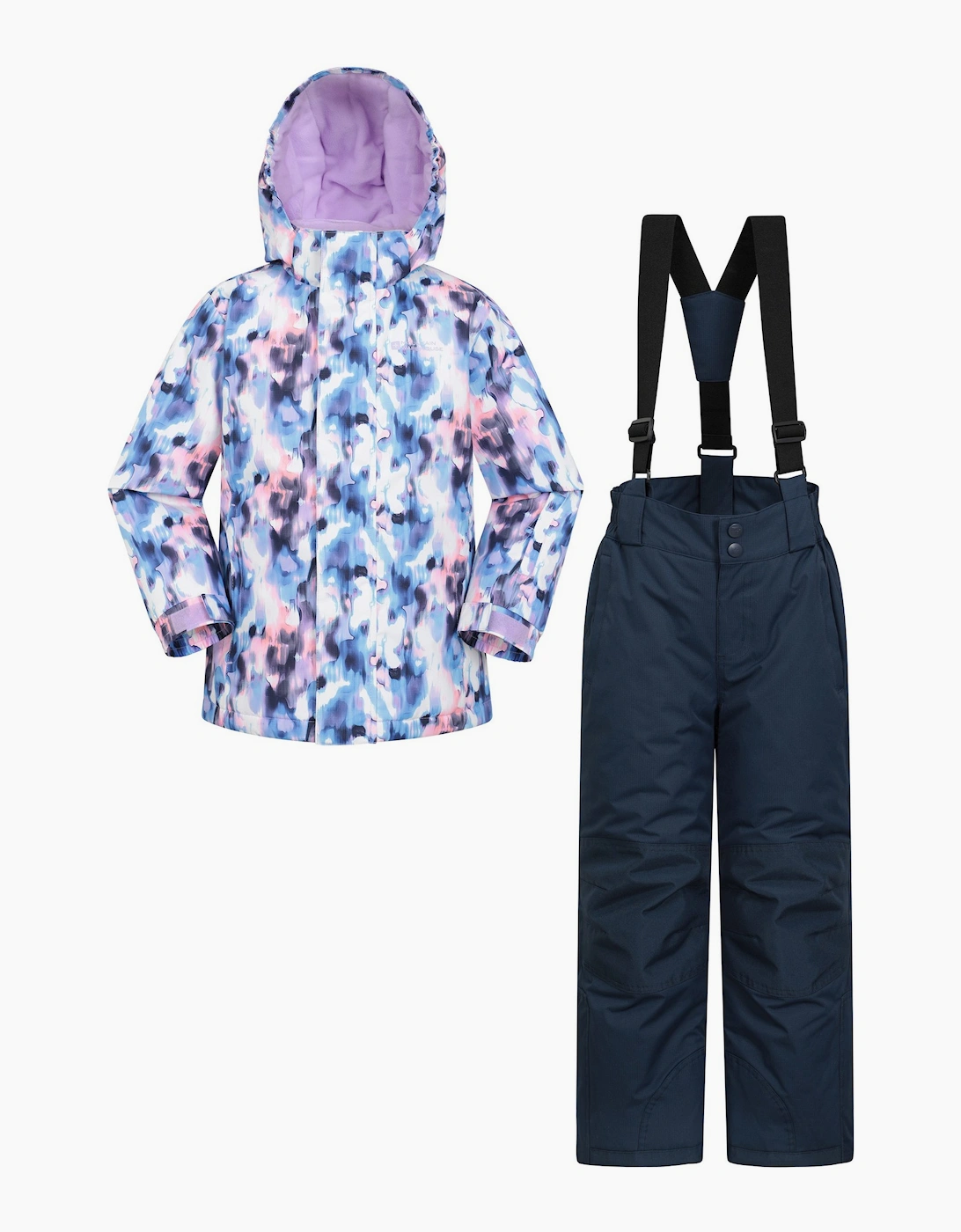 Mountain Warehouse Girls Purple Childrens/ Patterned Ski Jacket & Trousers - Size: 5 Years/6 Years Kids