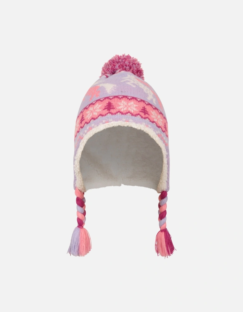 Childrens/Kids Character Unicorn Borg Lined Trapper Hat