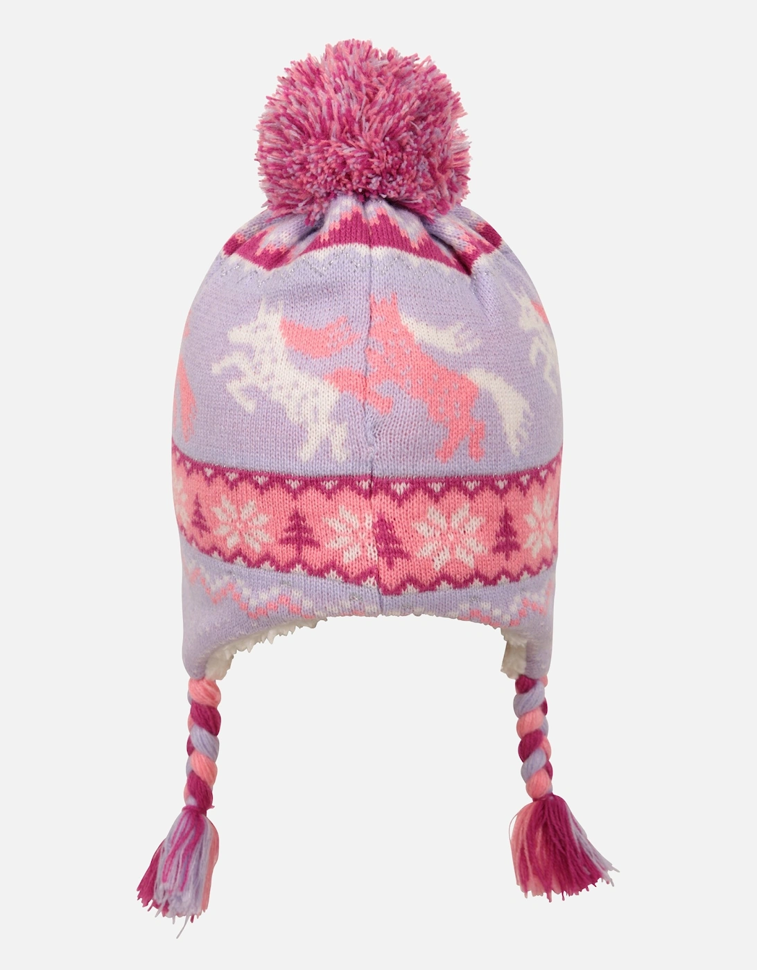 Childrens/Kids Character Unicorn Borg Lined Trapper Hat