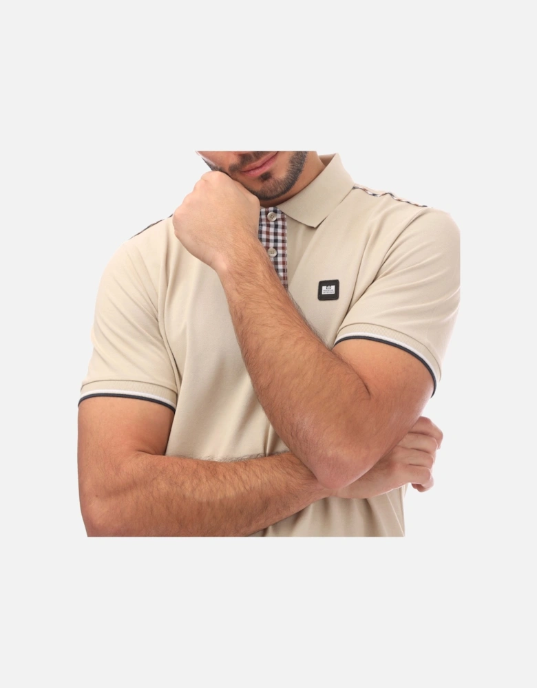 Mens Teresina Check Trim Polo Shirt