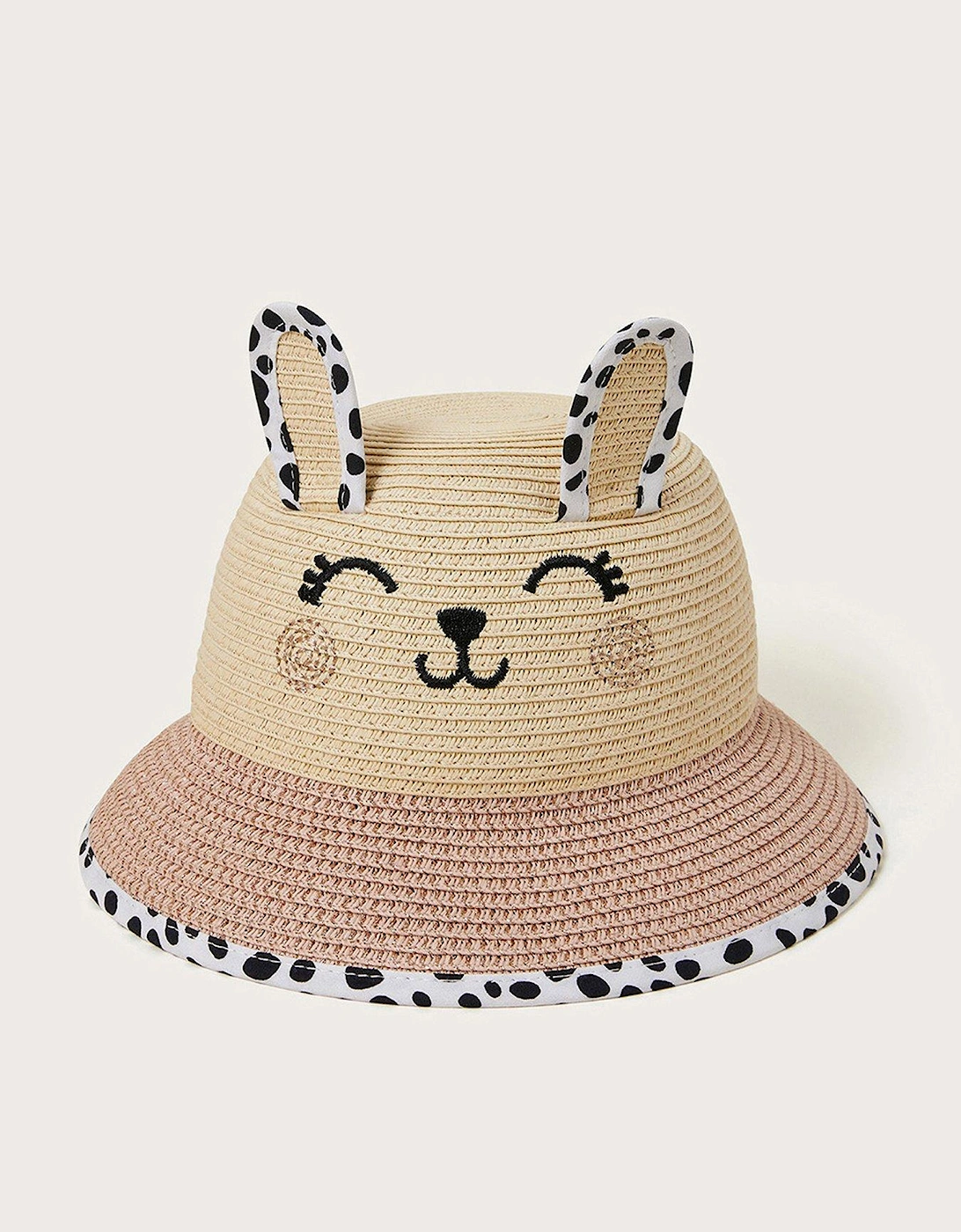 Baby Girls Straw Bunny Spot Hat - Pink, 2 of 1