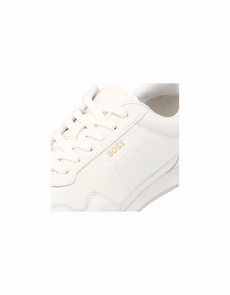 Boss Titanium Leather Men's White Trainers