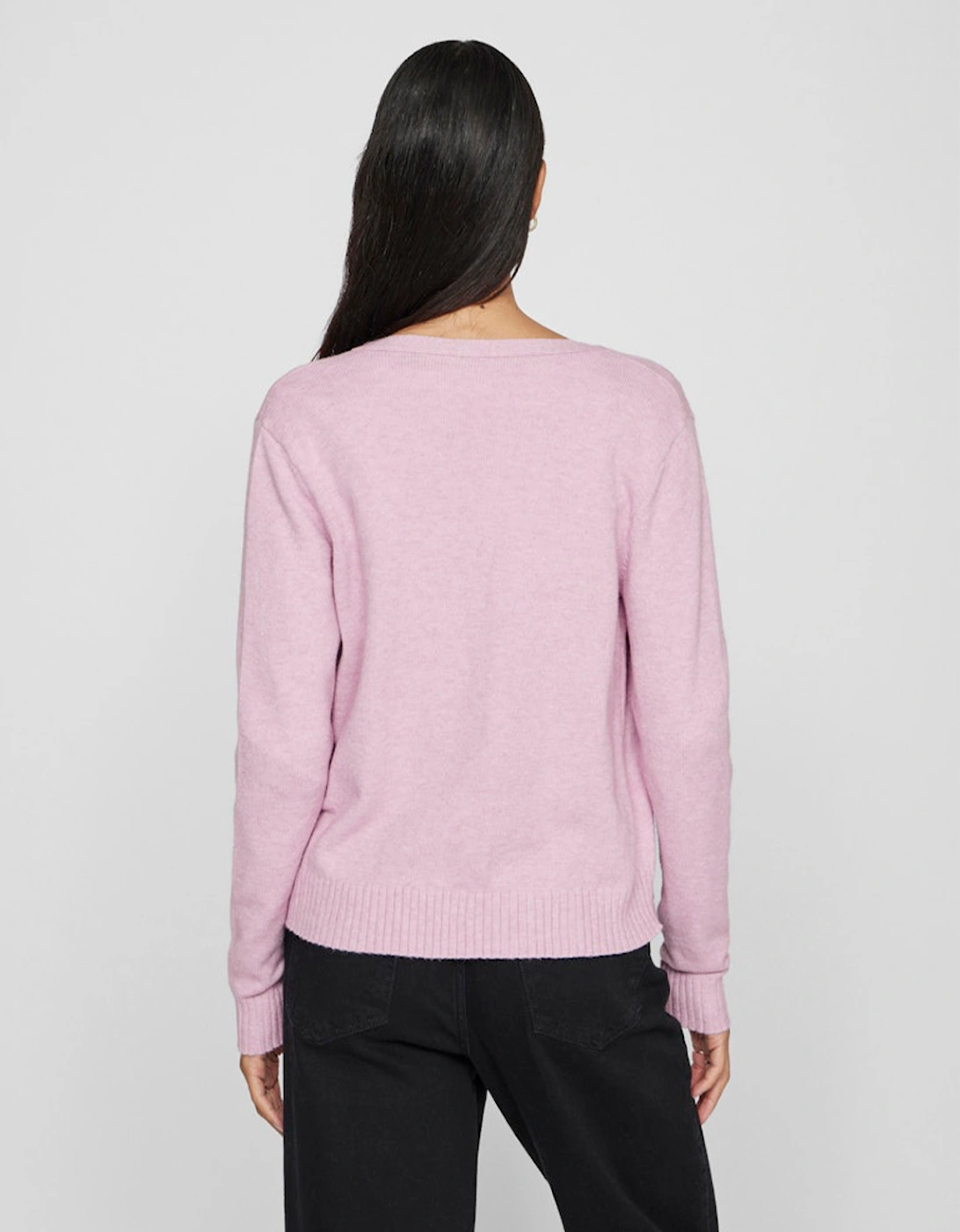 Viril Short Long Sleeve Knit Cardigan Winsome Orchid Melange