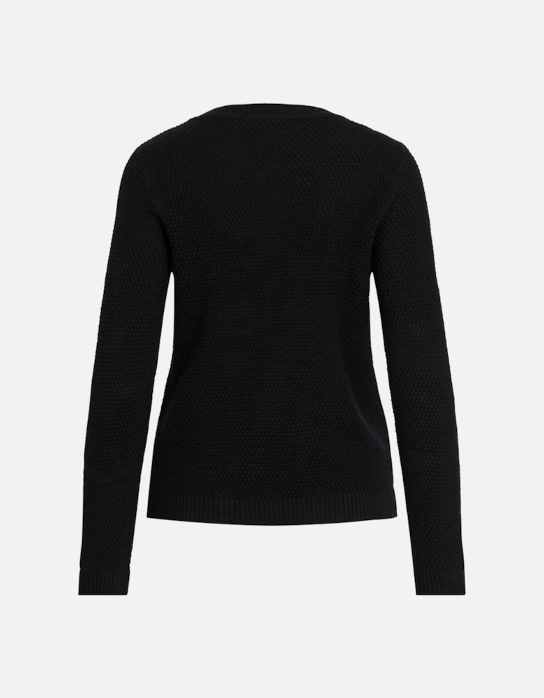 Dalo O-Neck Long Sleeve Knit Top Black