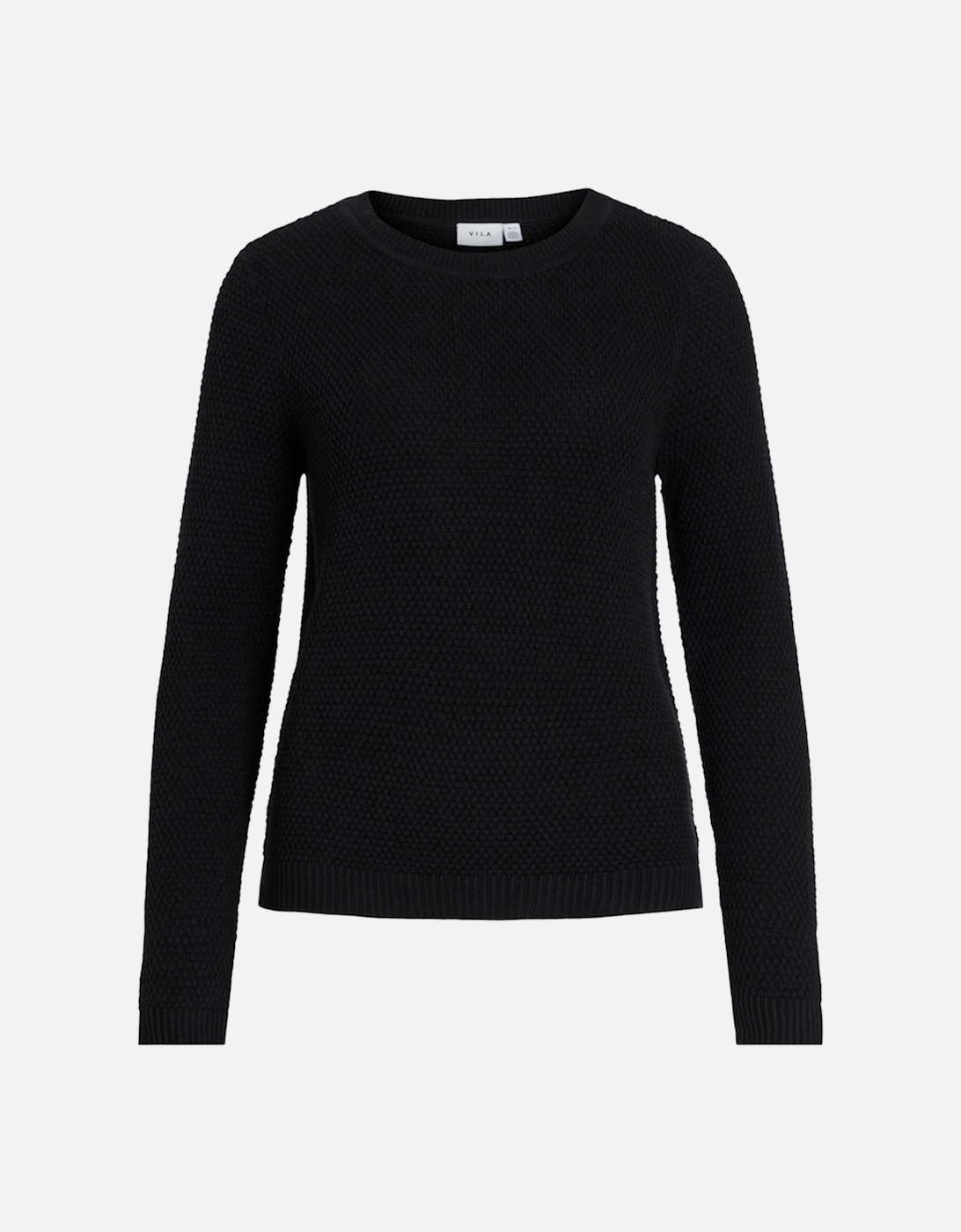 Dalo O-Neck Long Sleeve Knit Top Black