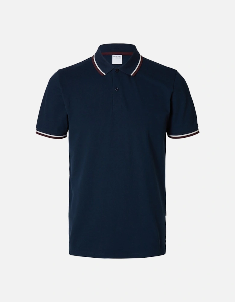 Homme Slim-Atlas Sport Short Sleeve Polo Dark Sapphire