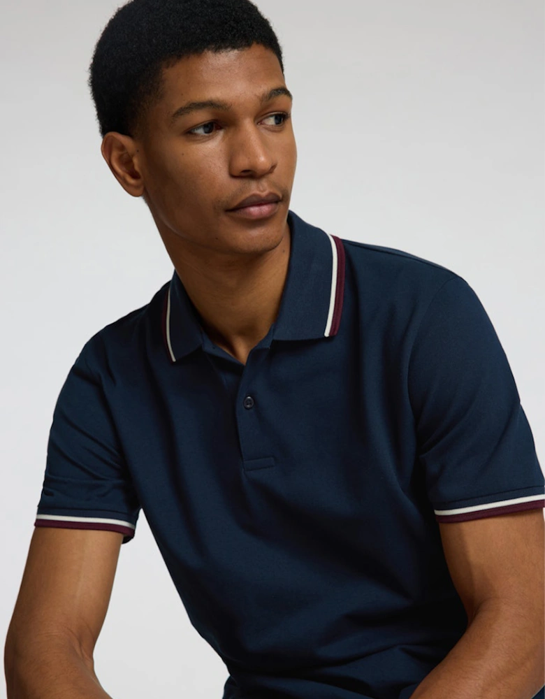 Homme Slim-Atlas Sport Short Sleeve Polo Dark Sapphire