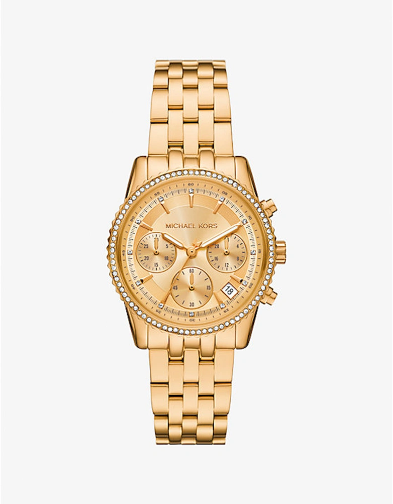 Mini Ritz Pavé Gold-Tone Watch