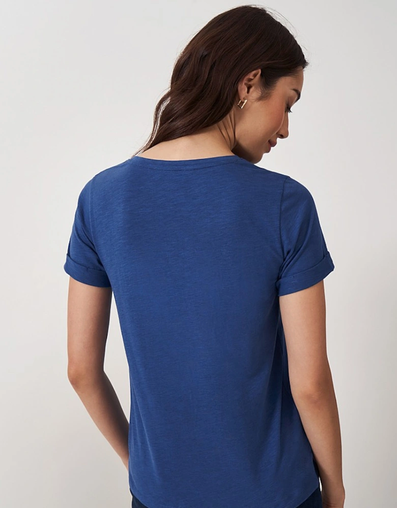 Women's Perfect Crew Neck Slub T-Shirt Dark Blue