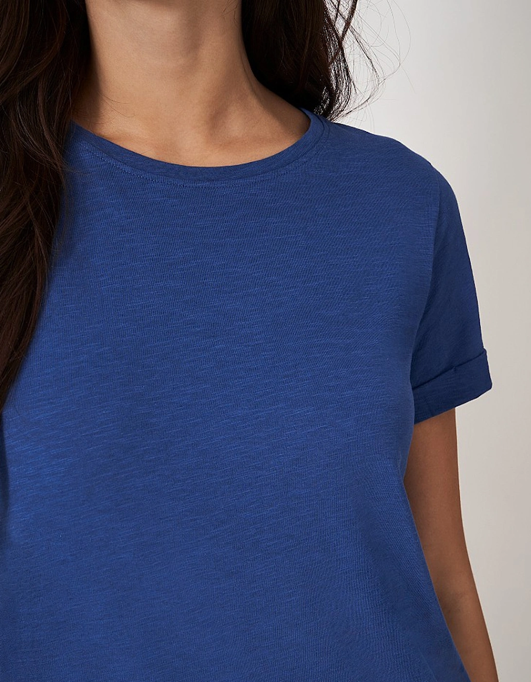 Women's Perfect Crew Neck Slub T-Shirt Dark Blue