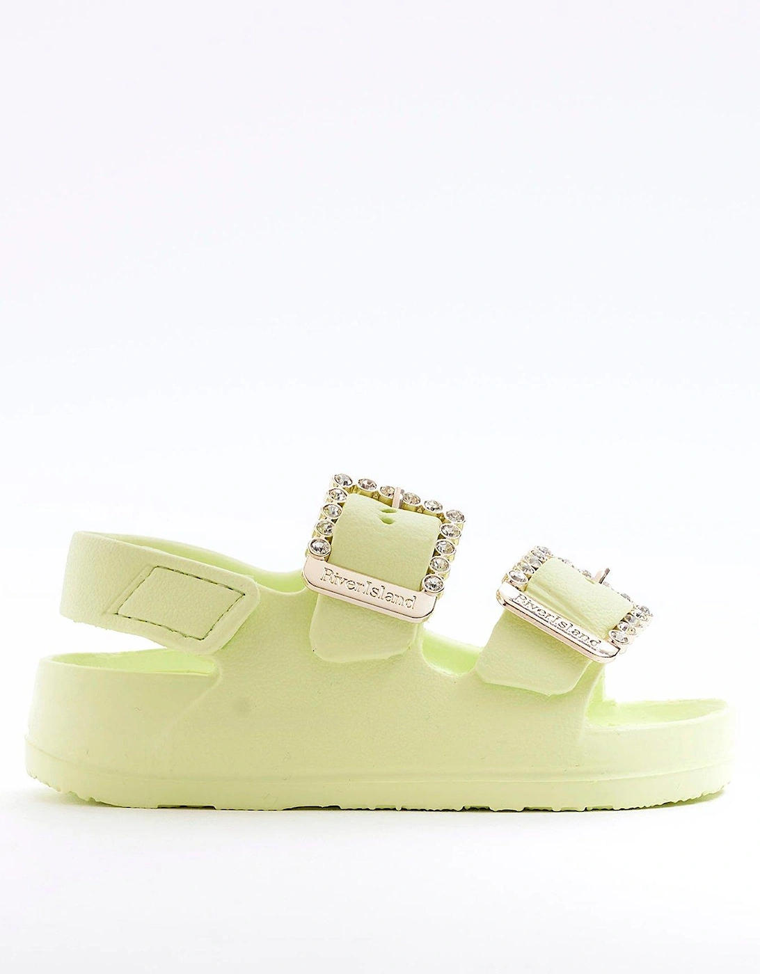 Mini Girls Double Buckle Sandals - Lime Green, 2 of 1