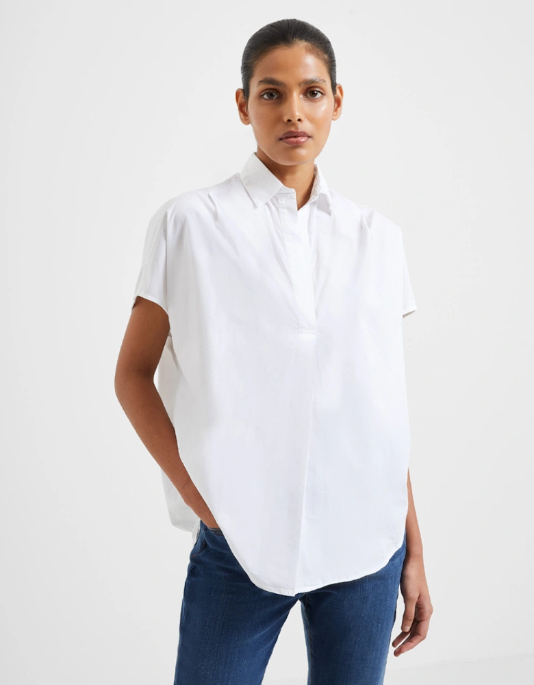 Cele Rhodes Poplin Sleeveless Shirt Linen White